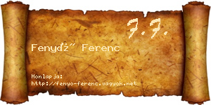 Fenyő Ferenc névjegykártya
